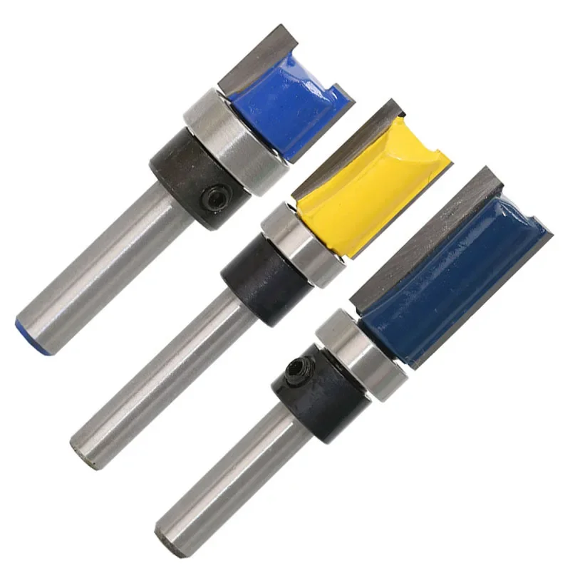 1/4 inch Shank Bearing Flush Trim Router Bit for wood straight bit 6.35mm Tungsten Woodworking Milling Cutter Tool