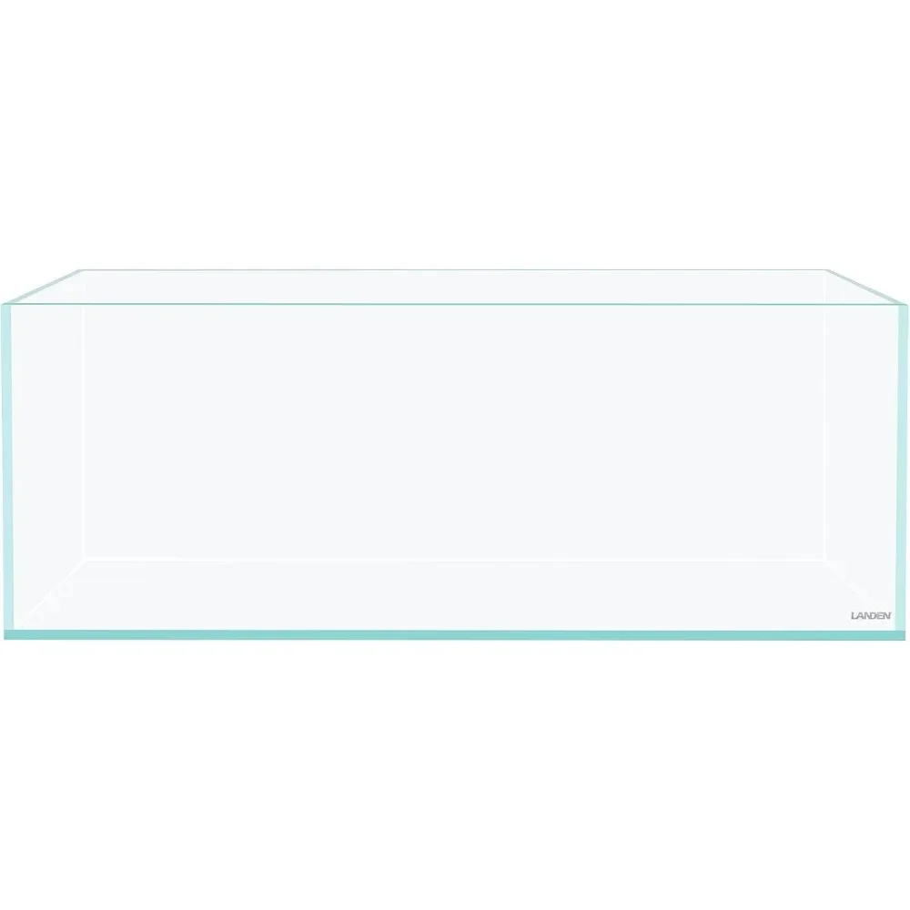 22 Gallon Low Iron Rimless Shallow Aquarium 30x18x11 Inch 8mm Glass with Black Leveling Mat