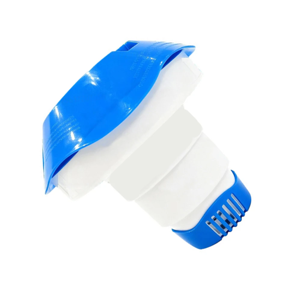 Floating Bromine Tablet Dispenser with Adjustable Flow Control Ring and Safety Lock Cap for Pool and Spa Maintenance