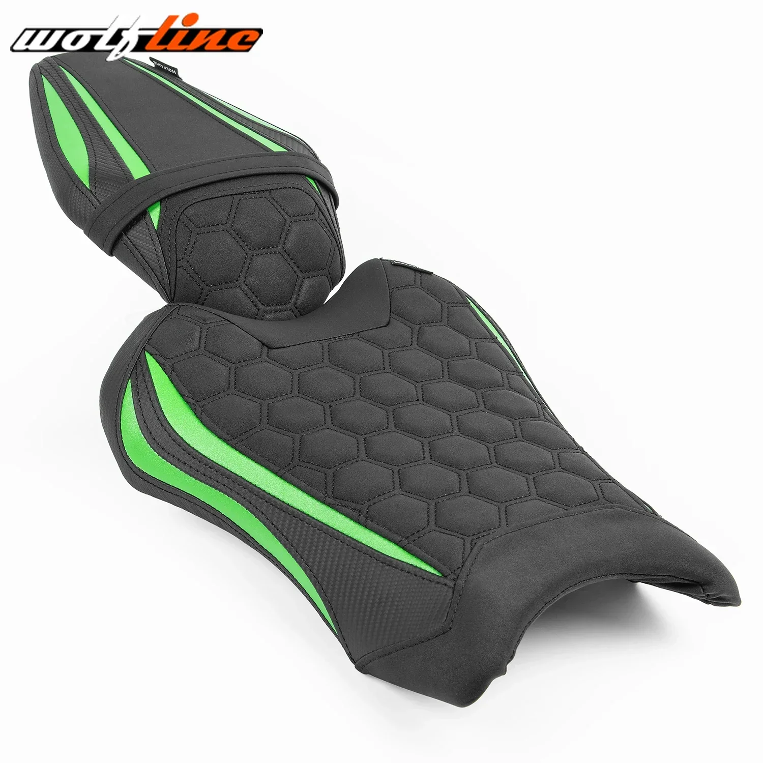 WOLFLINE Voor Achter Seat Pad Passagier Kussen voor Kawasaki ZX-10R/10RR 2021-2025 2022 2023 2024