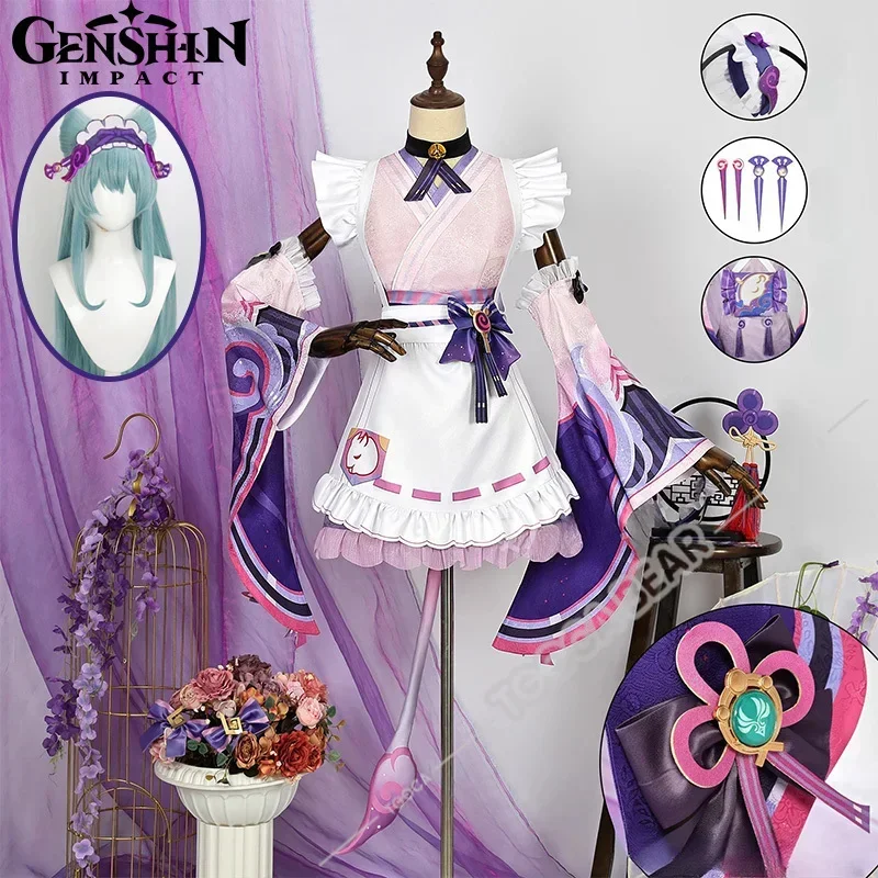 

Natlan Uniform Genshin Impact Yumemizuki Mizuki Cosplay Costume Wig Pink Purple Dress Headwear Earrings Headwear Tail Role Play