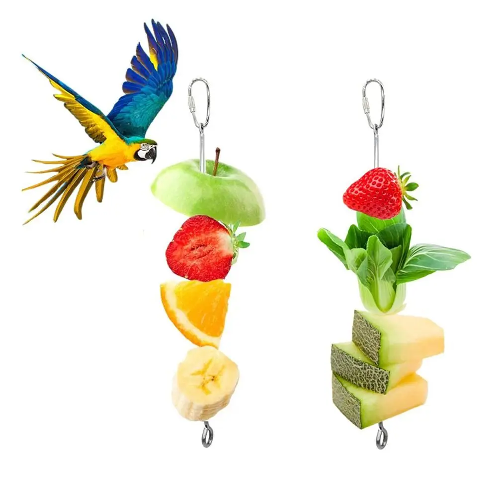 Edelstahl Vogelfutter halter Käfig hängen kleine Gemüses pieß einfach mit Haken Vogel häuschen Spielzeug Kleintier zu verwenden