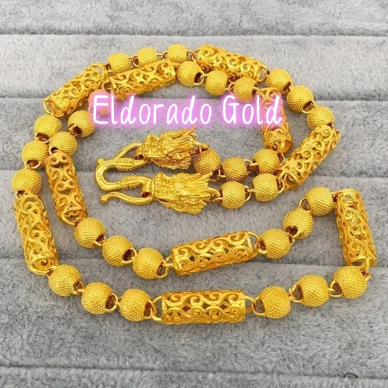 

Золотое ожерелье Eldorado Gold 2025 для мужчин, 24K AU999, с изображением головы дракона, элитный ювелирный подарок