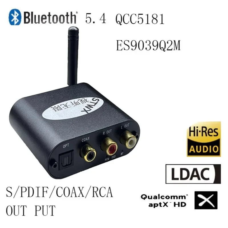 VoltSQcc3084/qcc5181 5.4 Es9039 Dsd Usb To Fiber/coaxial Converter Audio Adapter Dsd 192khz