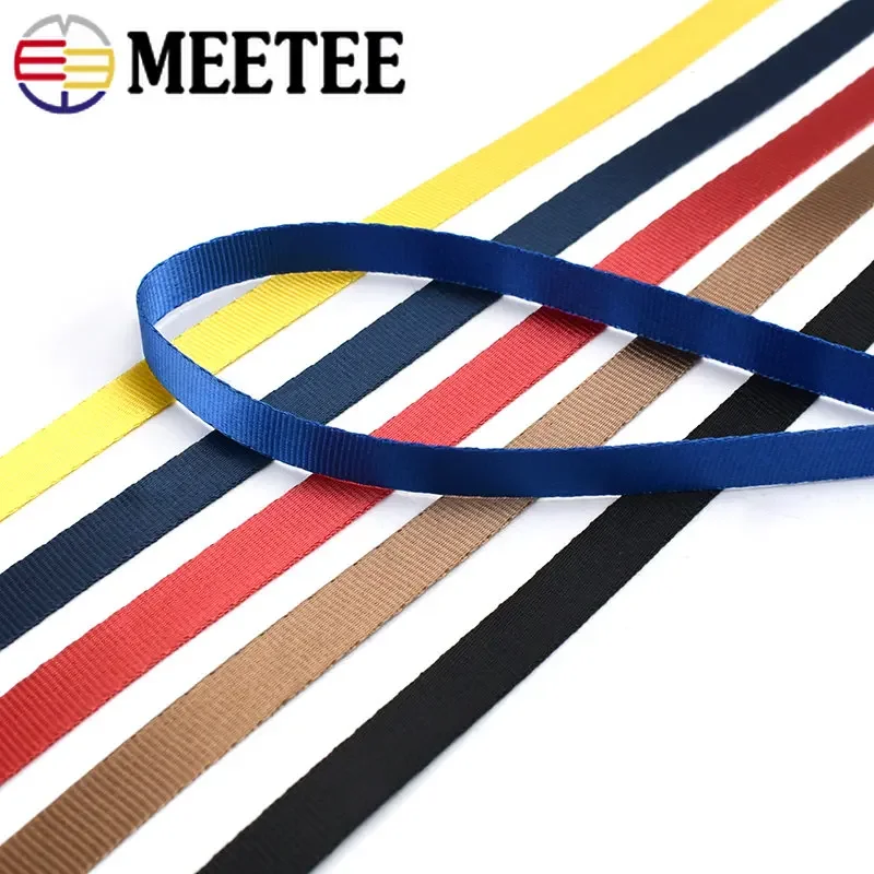 45Meters 10-20mm Colored Nylon Webbing Bag Strap Decorative Ribbon Bias Tape for Work Cards Straps Clothing Sewing Accessories