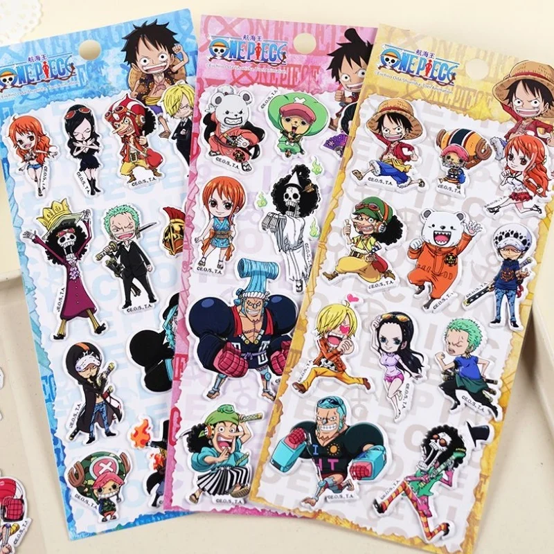 

New 4pcs Anime One Piece Luffy 3d Bubble Cotton Stickers Children'S Stickers Boys Diy Mobile Phone Case Wallet Sticker Gift Toy