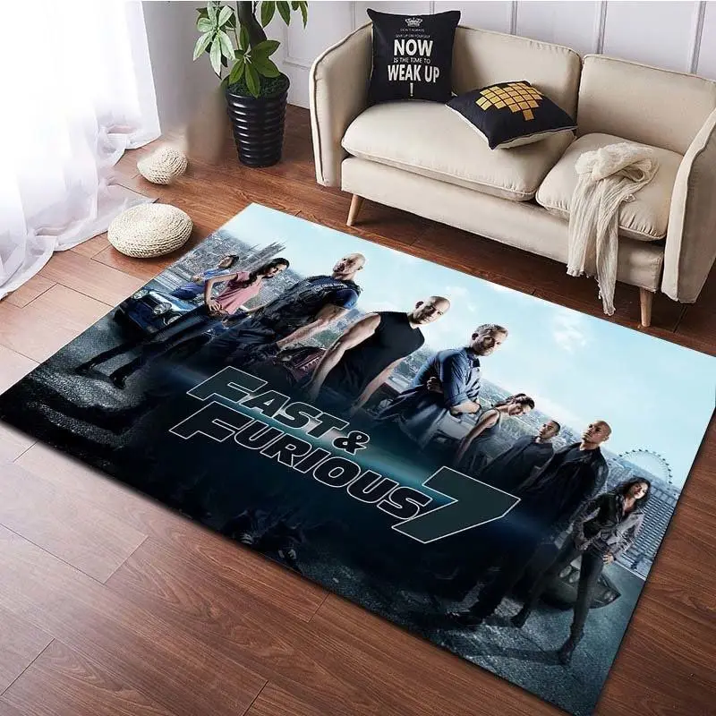 The Fast and The Furious Printed Carpet Room Decoration Home Non Slip Large Size Rugs Bedroom Floor Mat Washable Home Doormat