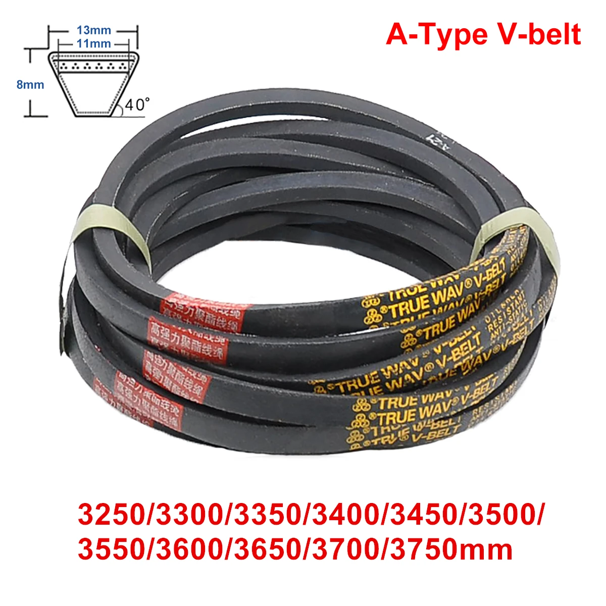 

A Type V-belt Rubber Triangle Belt A-3250/3300/3350/3400/3450/3500/3550/3600/3650/3700/3750mm Machine Transmission Belt Metric