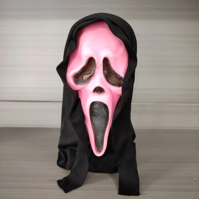 Scary Hooded Adult Prom Props Latex Play Halloween Cos Horror Funny Screaming Grimace Mask Cosplay Mask Joker Mardi Gras Mask