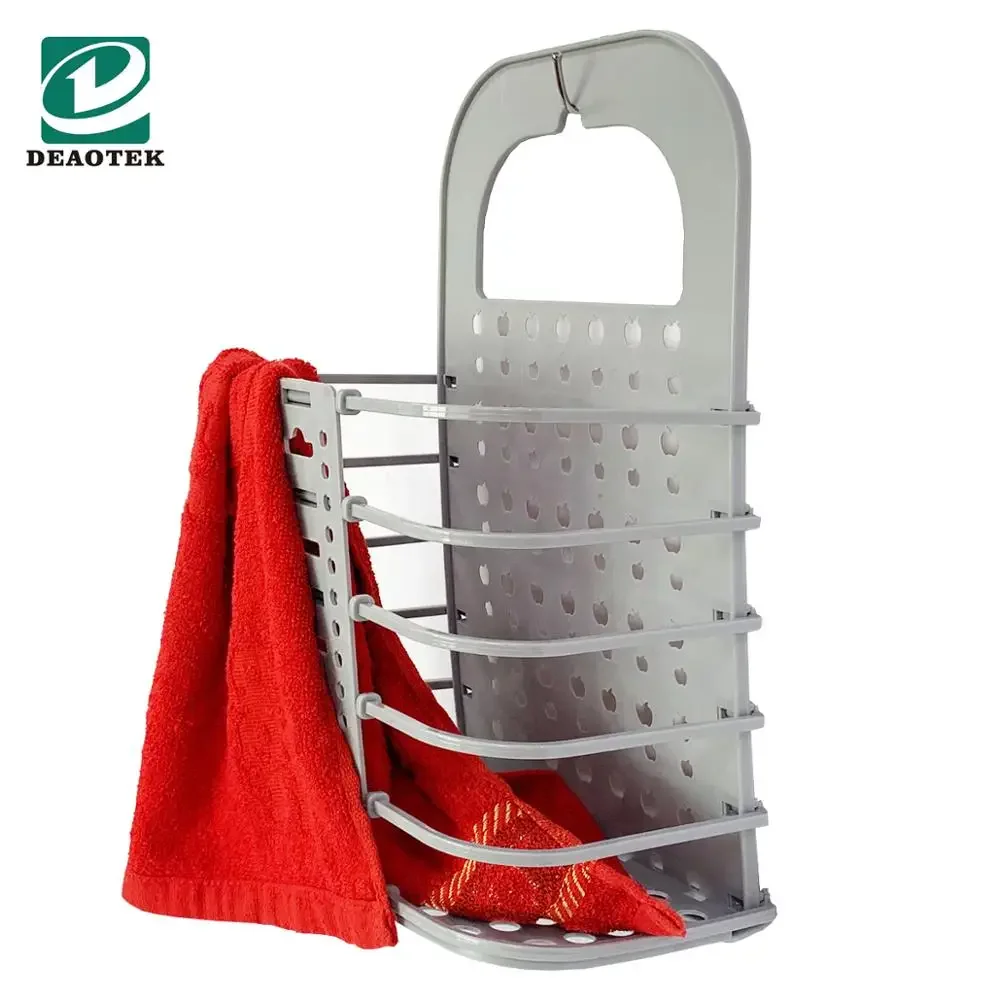 One piece small order accepted plastic foldable and portable bathroom basket for clothes