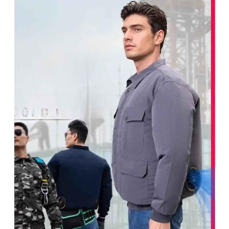 Air conditioning clothing with fan Men's summer outdoor cooling and cooling overalls