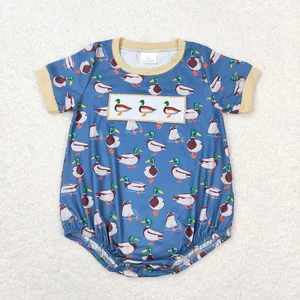 Recém-nascido pato pesca macacão bodysuit, bebê menino criança bordado macacão, mangas curtas, crianças camo macacão, 1 pc, atacado 10 principais vendas roupas de bebe no atacado - №8