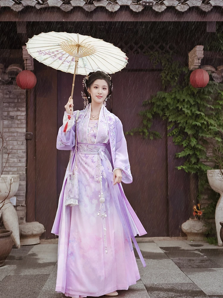 

Silk Hanfu Women's Clothing Original Embroidery Song Dynas Sle Tube Top Long Pleated Skirt for Autumn Equinox