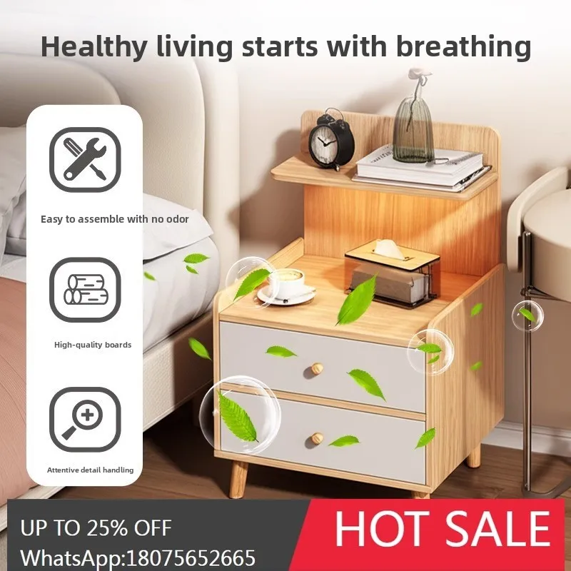 SGF Home Bedside Table Storage Modern Simple Elevated Bedside Cabinet