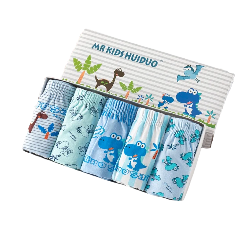 

5Pcs/Set Cartoon Dinosaurs Children Underwear Boys Panties Cotton Breathable Kids Knickers Briefs Absorbent Boys Triangle Boxers