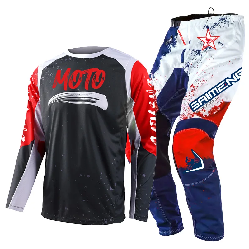 motocross gear set Off-road cross MX MTB Enduro Mens Kits Women Motorcycle Combo green blue red yellow orange black Jersey Pant