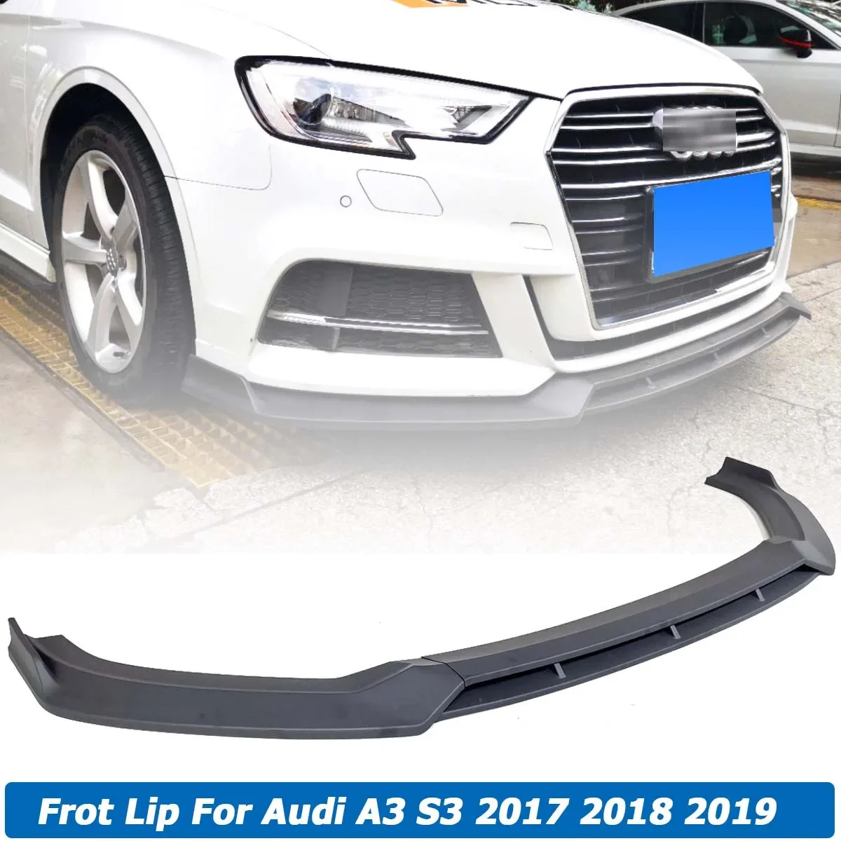 

Front Bumper Lip For Audi A3 S3 2017 2018 2019 Side Splitter Spoiler Guard Protector Body Kit Diffuser Deflector Car Accessories