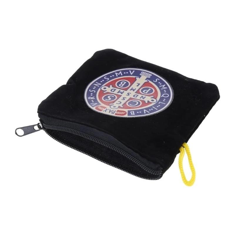 

Crucifix Pattern Storage Bag Cloth Bags with Zipper and Lanyard for Home Outdoo high quality