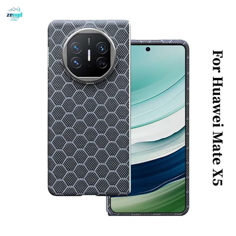 

Чехол для Huawei Mate X5, кевларовое сотовое арамидное волокно, ультратонкий твердый корпус, складной экран, защитный чехол от падения