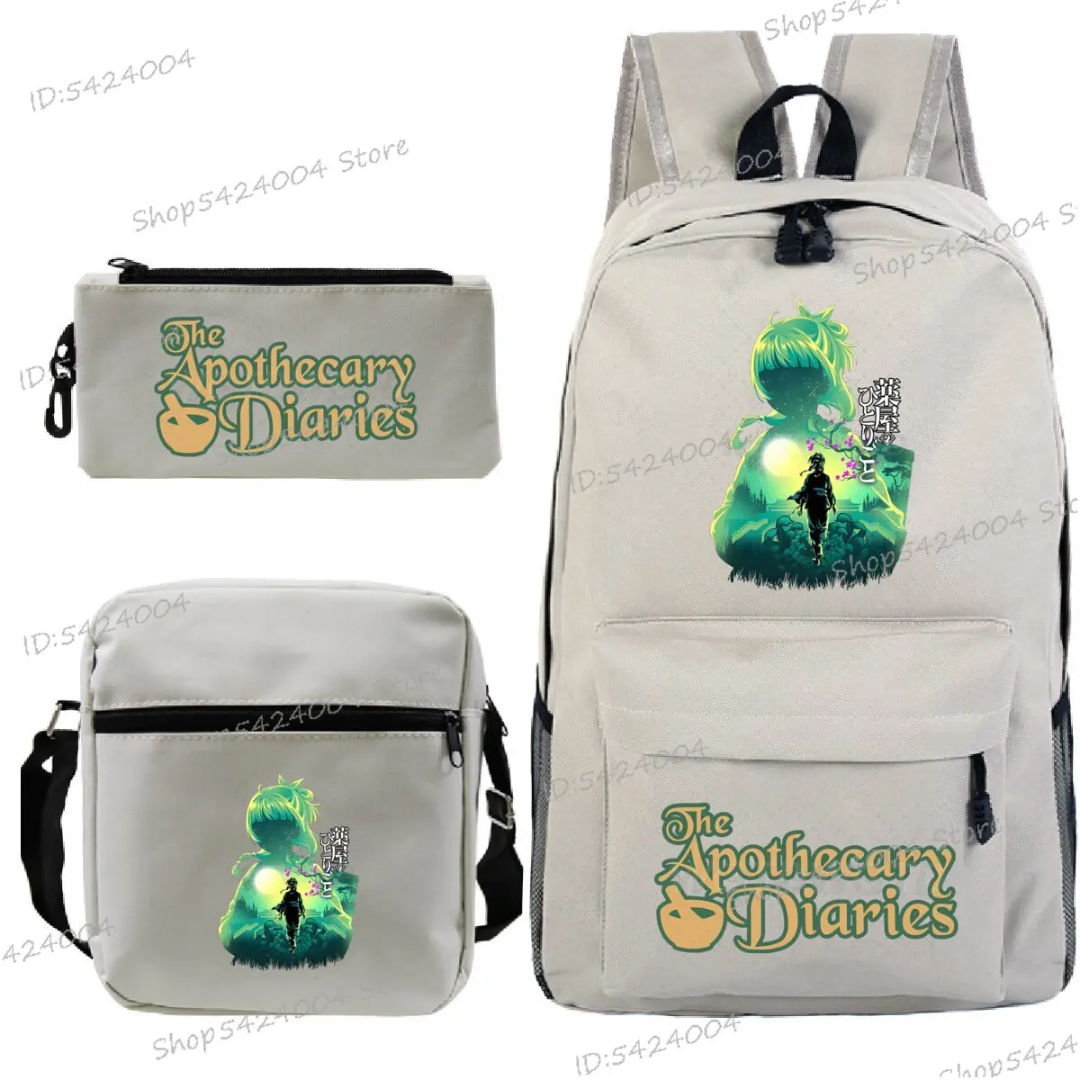 

The Apothecary Diaries 3Pcs Set Girls Boys School Bag Teen Cartoon Maomao Schoolbag Manga Bagpack With Shoulder Bags Pencil Case