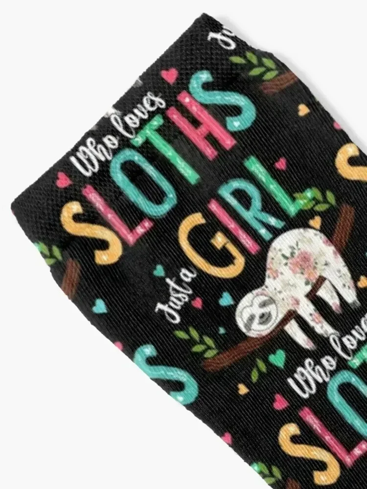 Just a Girl Who Loves Sloths Funny Sloths Lover Gifts Socks happy designer luxe christmas stocking Socks Female Men's