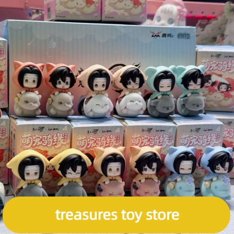 Original Mo Dao Zu Shi Cute Pet Ride Affinity Series Mini Blind Box Wei Wuxian Lan Wangji Mystery Box Anime Figure Kid Gifts