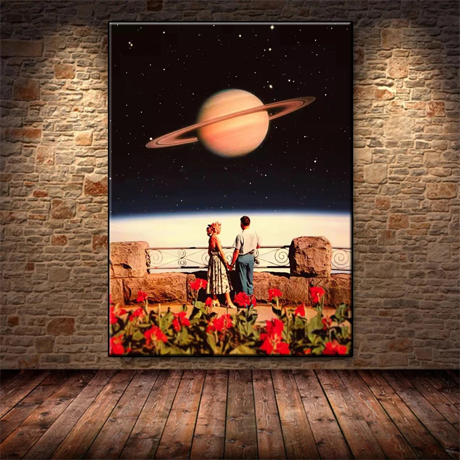 5D Diamond Embroidery Picture New Space Space Planet Romantic Couple Diamond Painting Mosaic Cross Stitch Adult Decoration Gift