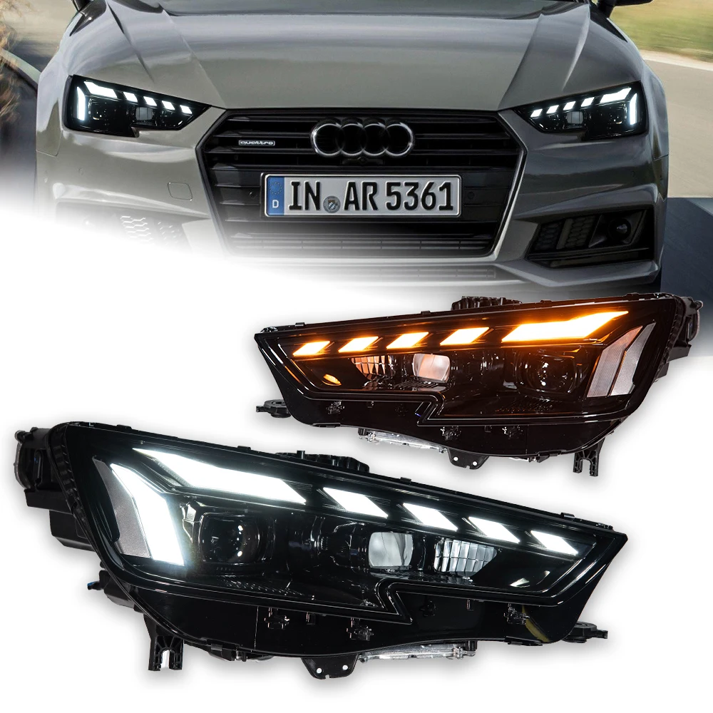 Car Lights For Audi A4 B9 Headlight Projector Lens 2017-2020 Dynamic Signal Head Lamp LED Headlights Drl Automotive Accessories