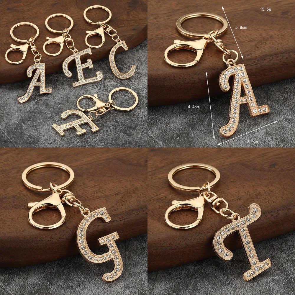 Women Bags Amazon - Metal 26 Letter Strass Sleutelhanger voor