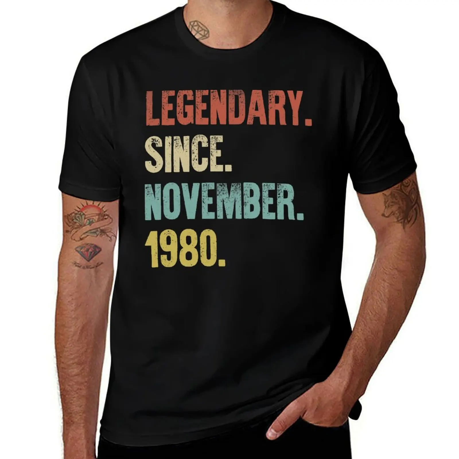 

Retro Vintage 40th Birthday Legendary Since November 1980 T-Shirt cheap stuff gifts for boyfriend heavy weight t shirts for men