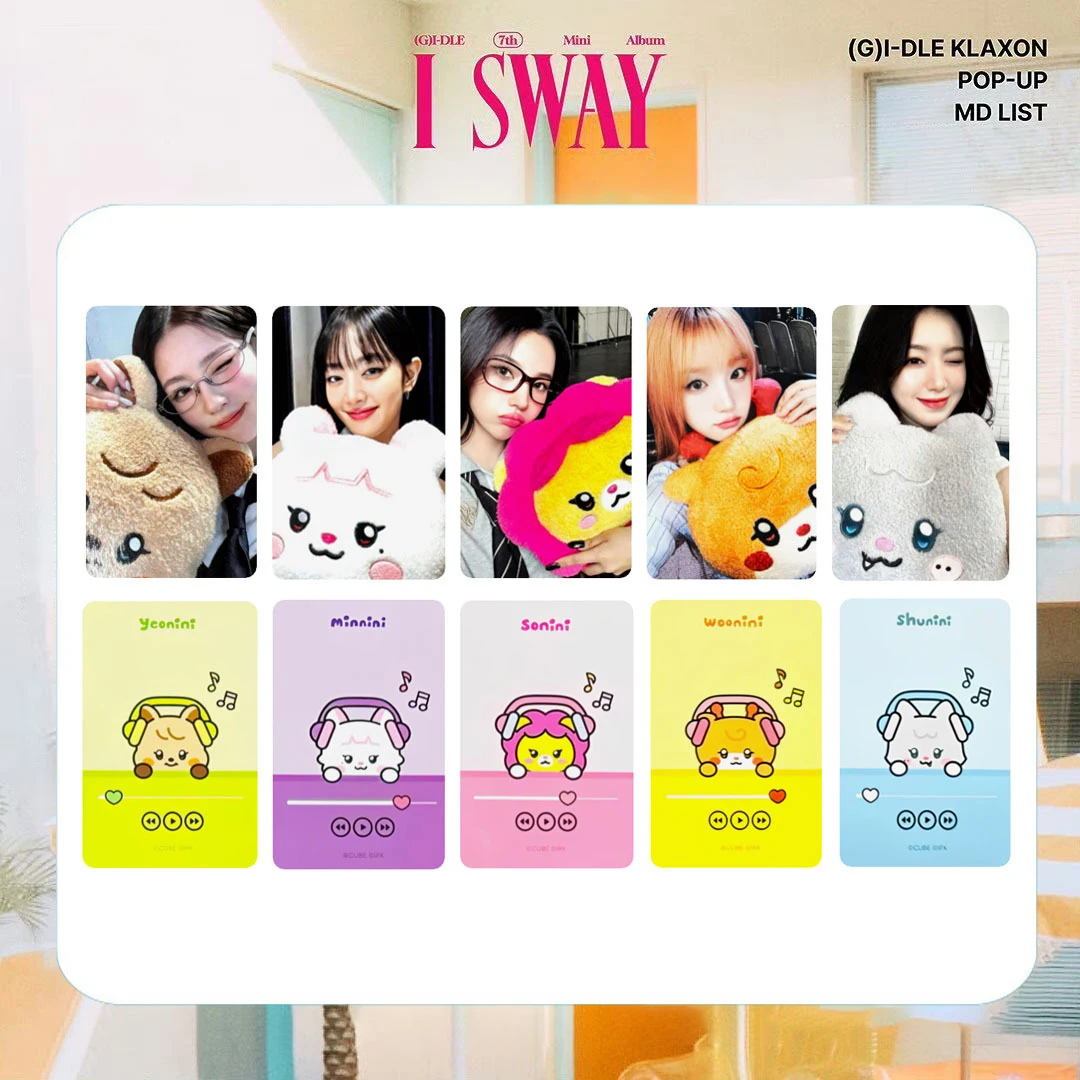 5Pcs/Set KPOP (G)I-DLE I SWAY Mini Album POP-UP Photocards Soyeon Miyeon YUQI Two Sides Cute Light Stick Lomo Cards Fans Gifts