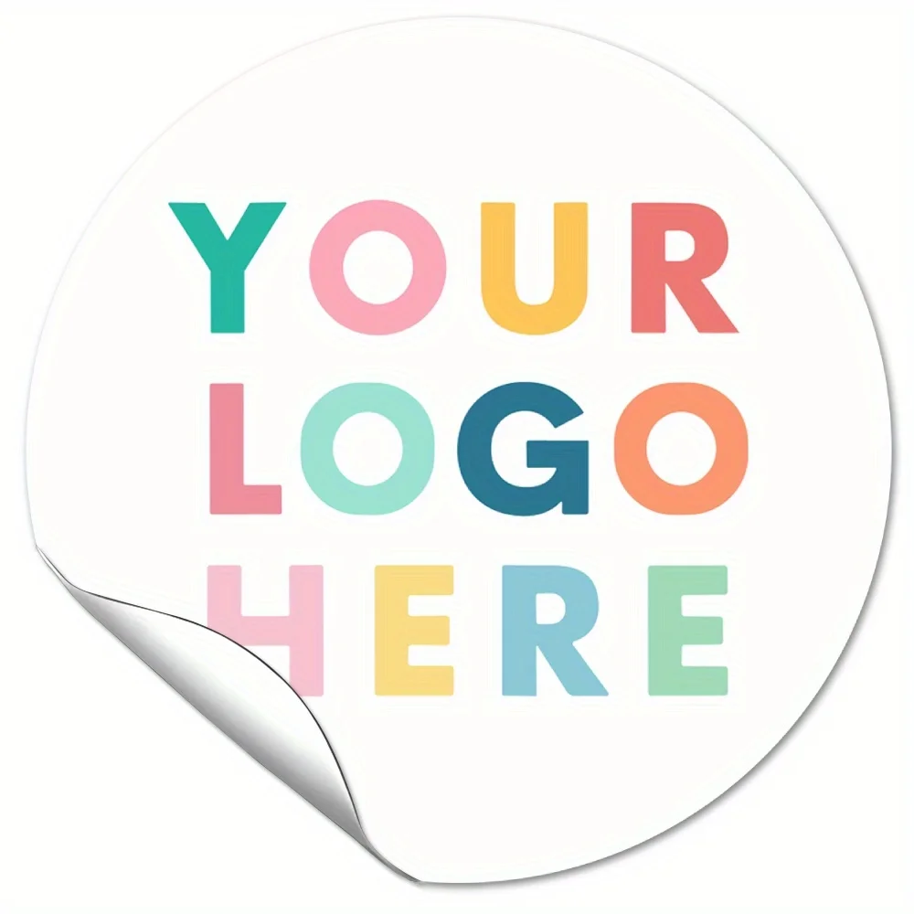 Personalized Custom Logo Stickers - Round Paper Decals, Personalized Logo Stickers for Weddings, Birthday and Baptism Stickers, Print Your Own Logo Stickers, Suitable for Brands, Weddings, Promotions, Gift Bags, Laptops, and Water Bottles, Water Bottle Stickers