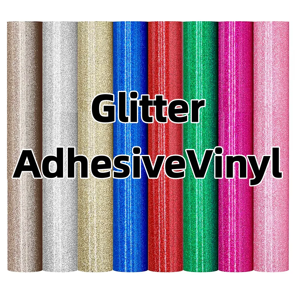 1 Roll Permanent Glitter Vinyl For Cricut/Silhoutte Cutting Machine,Glitter Adhesive Vinyl for Cup,Decor Sticker,Home Decal