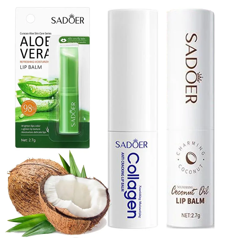 

Бальзам для губ Sadoer Collagen: увлажняющий, успокаивающий, длительная защита, длительное питание, увлажнение для мужчин и женщин, уход за кожей губ.