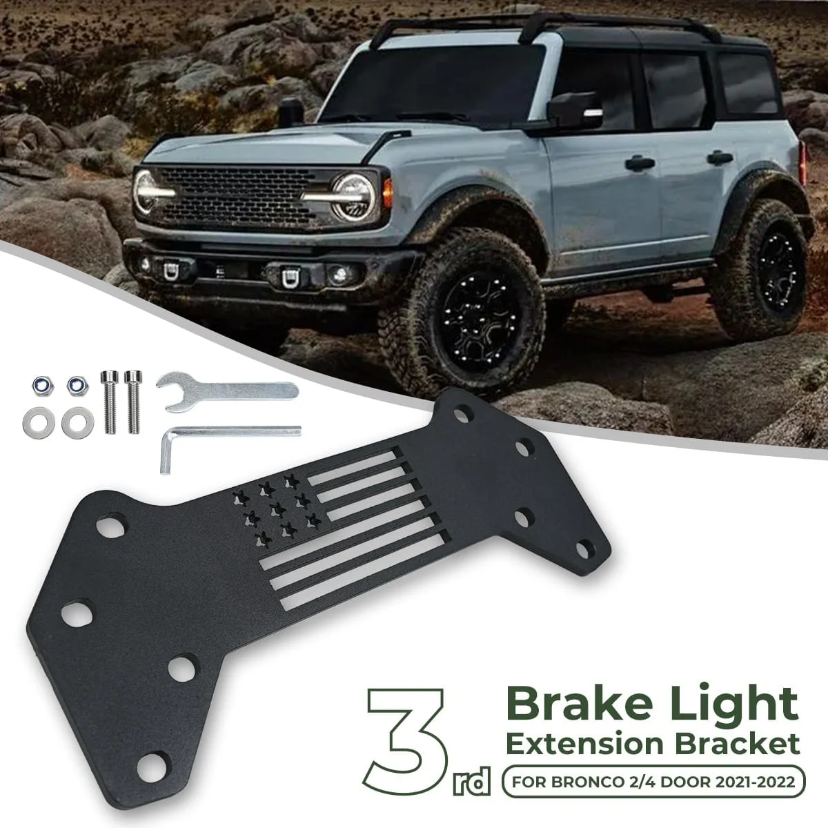 3rd Brake Light Extension Bracket For ford bronco 2/4 door 2021-2022