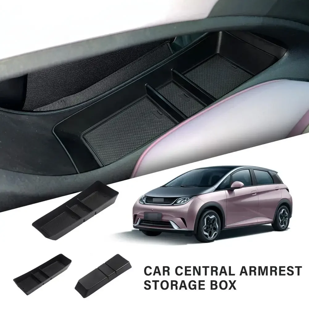 

Car Central Armrest Storage Box ABS Center Console Organizer Containers Tray Accessories for BYD Dolphin 2023 2024 EV