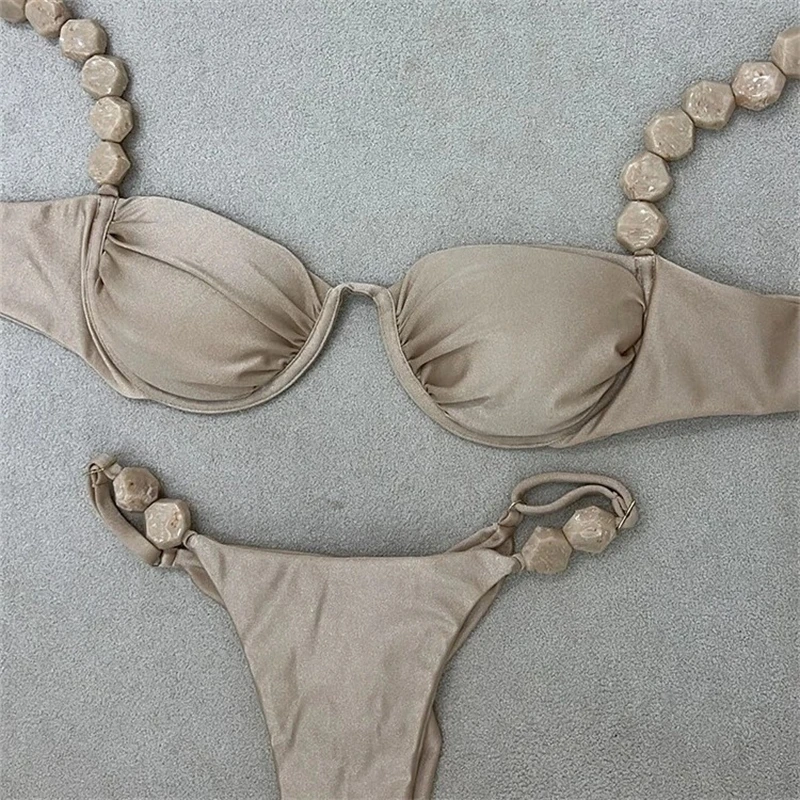 2025 Sexy Bikini Set High Waist Golden Printed Women Swimwear Push Up Bikinis Swimsuit Female Biquini Bathing Suit