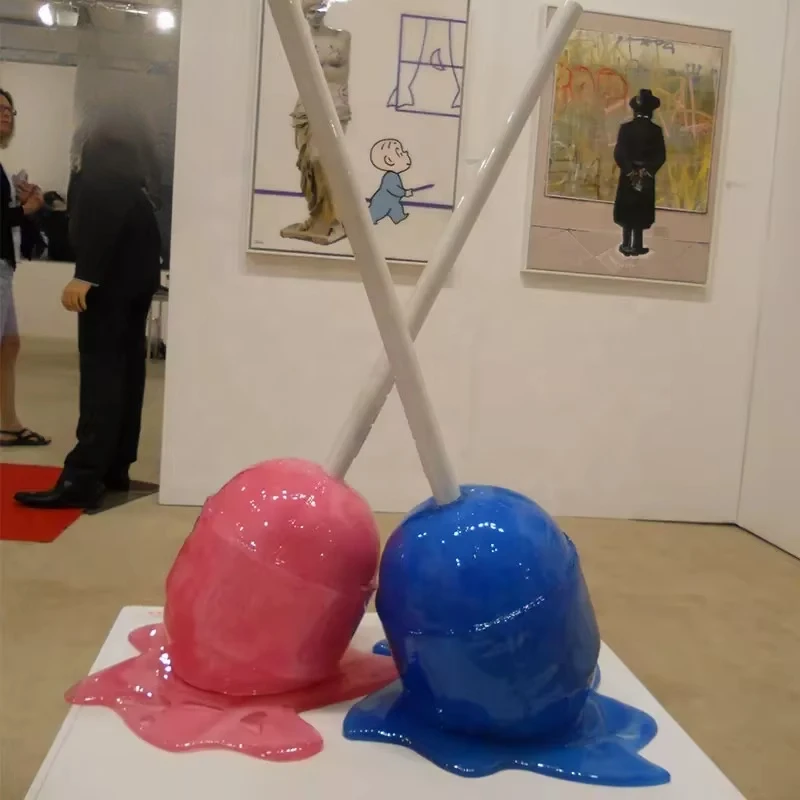 Shop Decoration Fiberglass Giant Candy Lollipop Sculpture Home Decoration Resin Art Crafts Candy Lollipop Sculpture