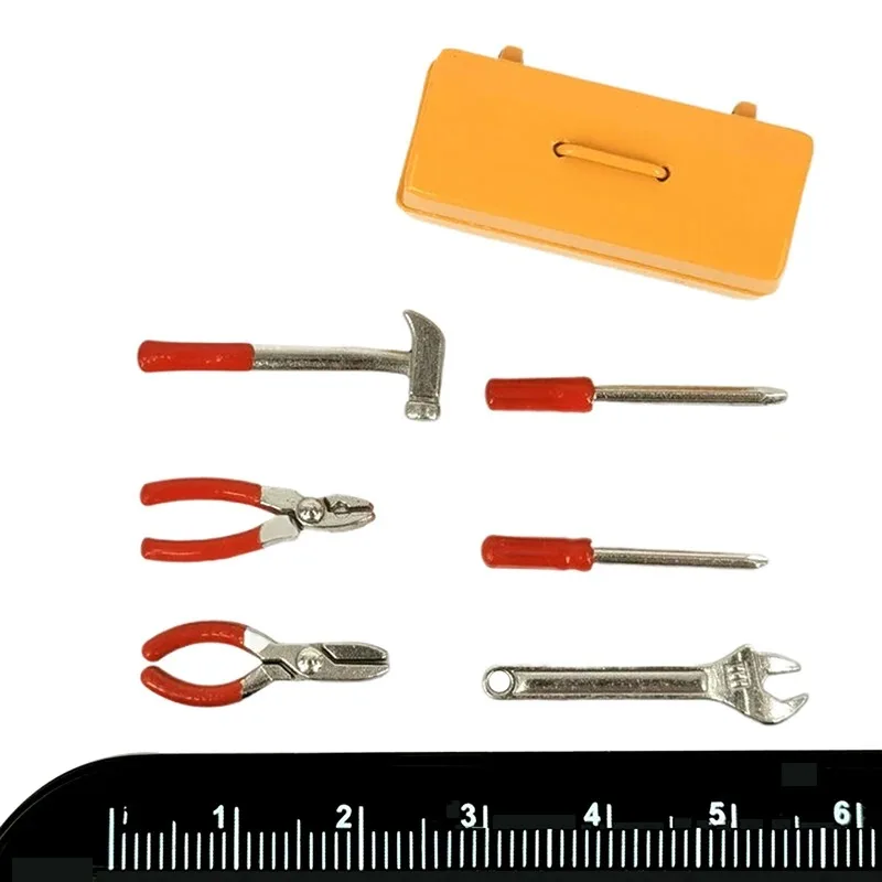 

Модель ящика для инструментов для диорамы, миниатюрная модель сцены, аксессуары для кукольного домика, имитация мини-сплавного инструмента, орнамент