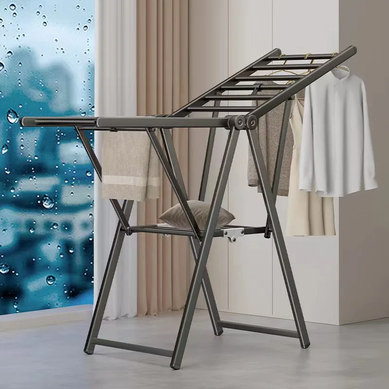 Multi-Functional Indoor/Outdoor Clothes Drying Rack, Foldable Aluminum Alloy Laundry Stand for Balcony and Bedroom