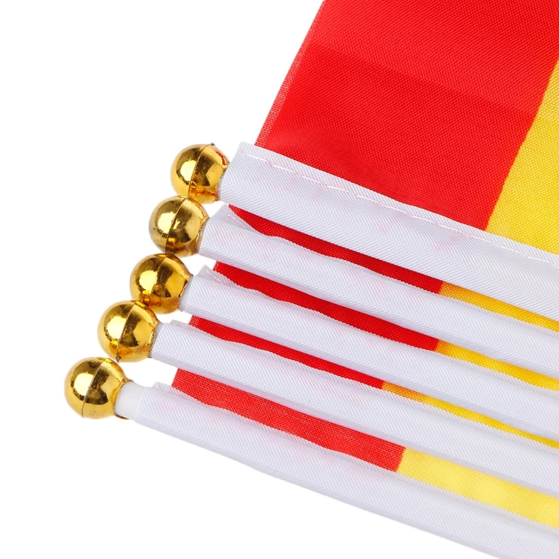 5Pcs Spanish Hand Waving Flags Spain for crest Banners Sports Opening Outdoor De