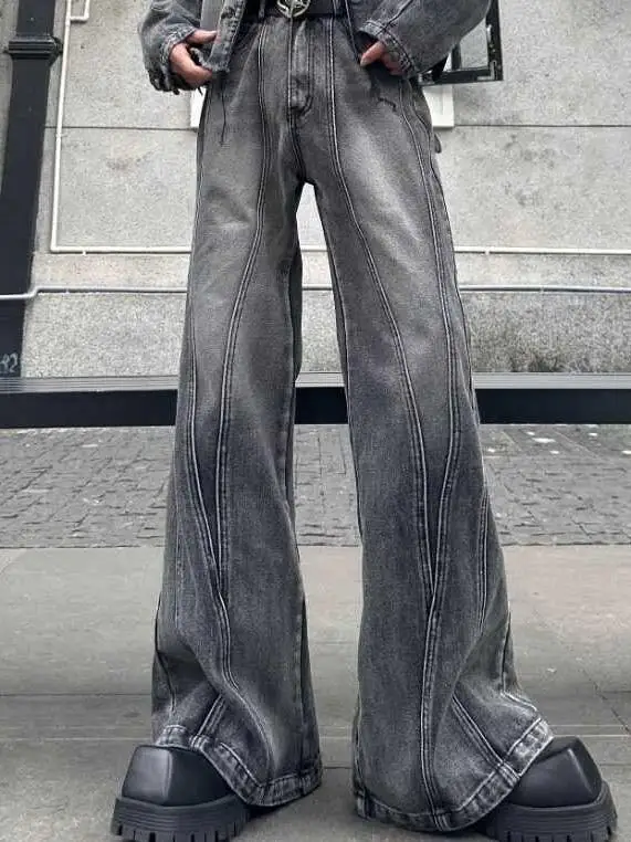 

Мужские джинсы Waed Bla ey Splice Slim Fit, прямые брюки-клеш в американском стиле, повседневная одежда на все сезоны