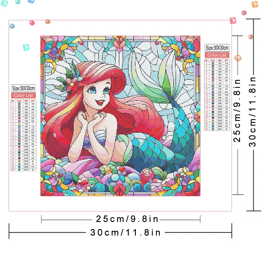 Disney Diamond Embroidery Ariel Belle Picture Of Rhinestones Painting Full Square Elsa Anna Princess Mosaic Handicraft