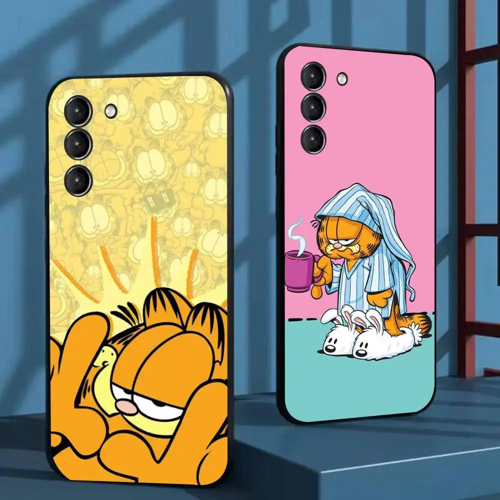 

Cute Cat G-GarfieldeS Phone Case For Samsung Galaxy A73,72,51,53,52,71,22,5G,Note,J7,8,9 Soft Black Cover