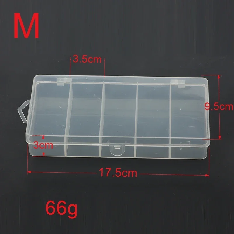 5 Compartments Fishing Tackle Box Plastic Waterproof Fishing Equipment Soft Fish Lure Hook Bait Storage Case Organizer Container