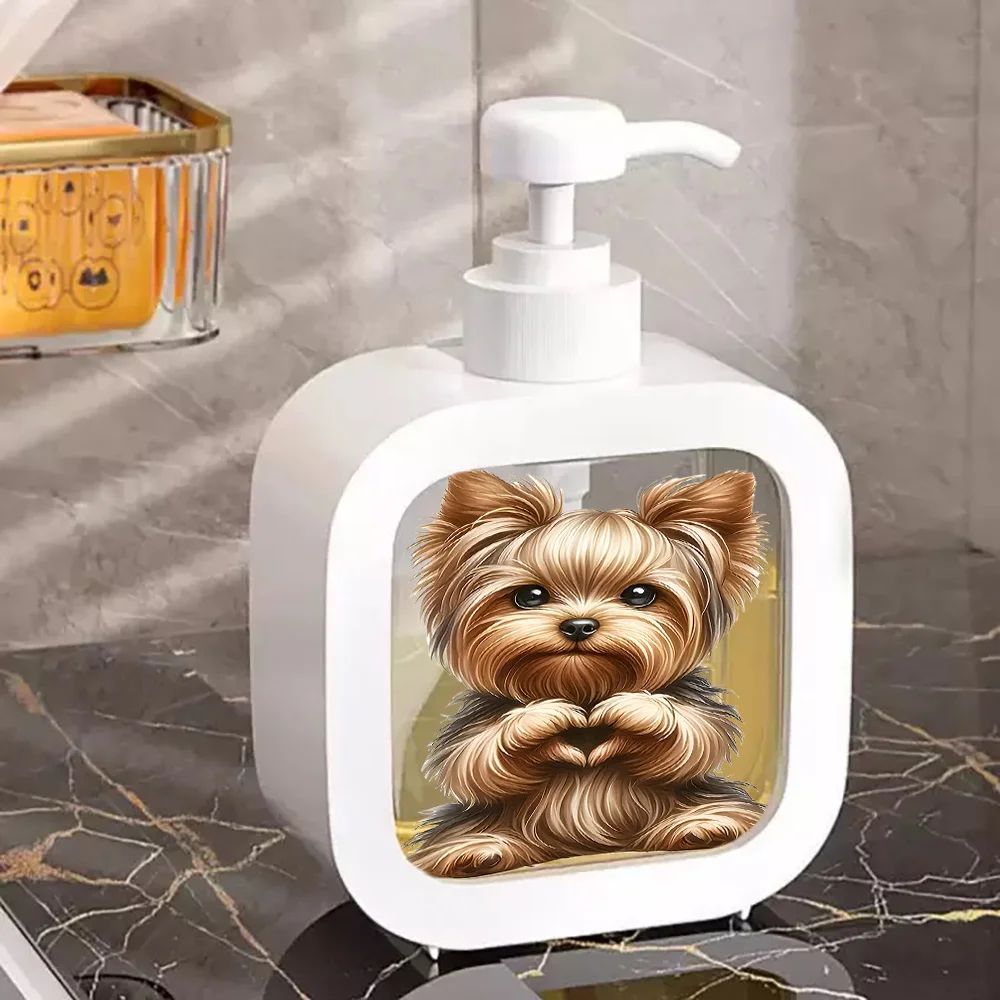 موزع صابون زجاجي لطيف للكلاب (مضخة): مرطب قابل لإعادة الملء، للحمام/المطبخ، صابون/غسول اليد، ديكور المطبخ + الحمام #6