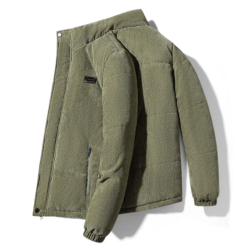 شتاء جديد الرجال سروال قصير الرقبة الحرس الوقوف طوق دافئ سميكة المخملية معطف القطن الرجال