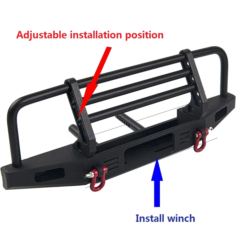 RC Car Metal Front Bumper for 1/10 RC Crawler Traxxas TRX4 Defender Axial SCX10 II 90046 90047