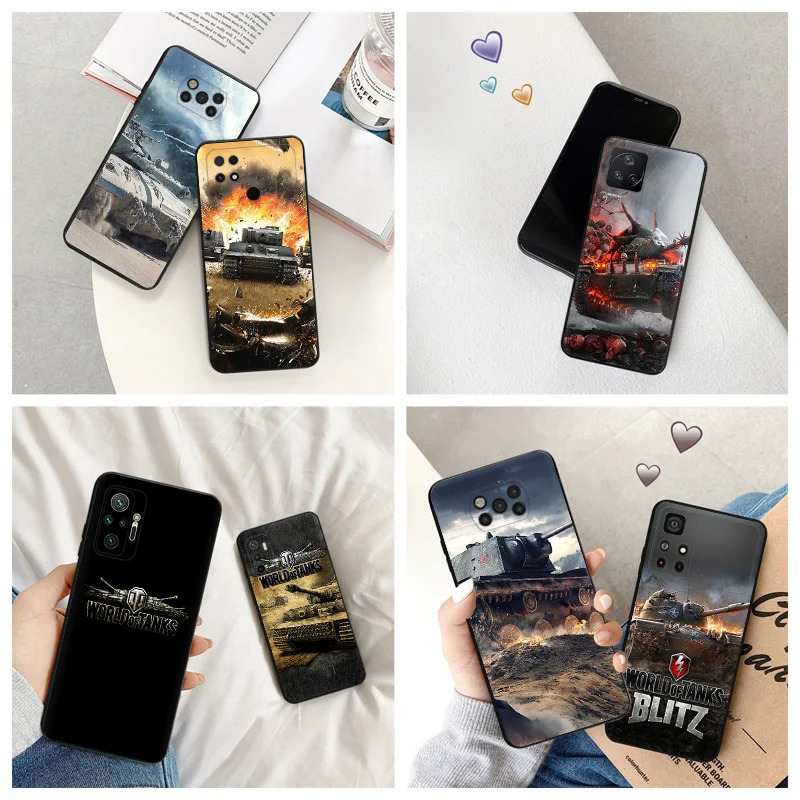 Silicone Black Phone Case for Xiaomi Mi Poco C61 F5 F4 GT F3 F1 X4 X3 X5 M3 M4 Pro M5 M5S C51 C50 C40 World Of Tanks Game Cover