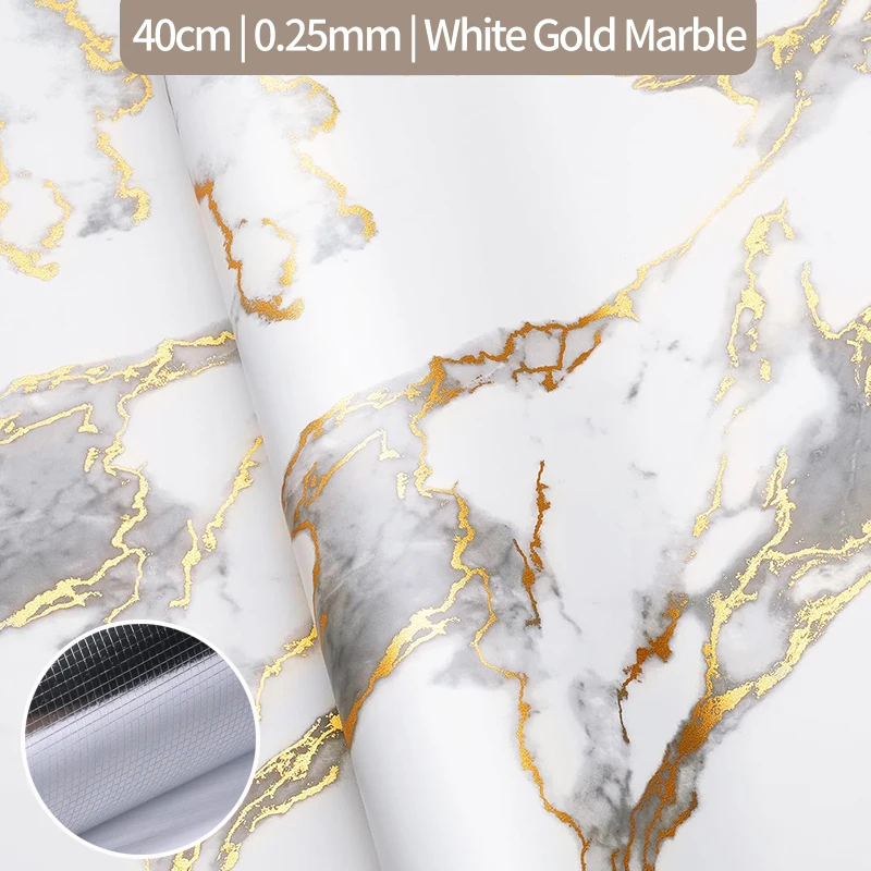 Grey Gold Marble Contact Paper Self Adhesive Marble Wallpaper Peel and Stick Removable Contact Paper For Wall Countertops
